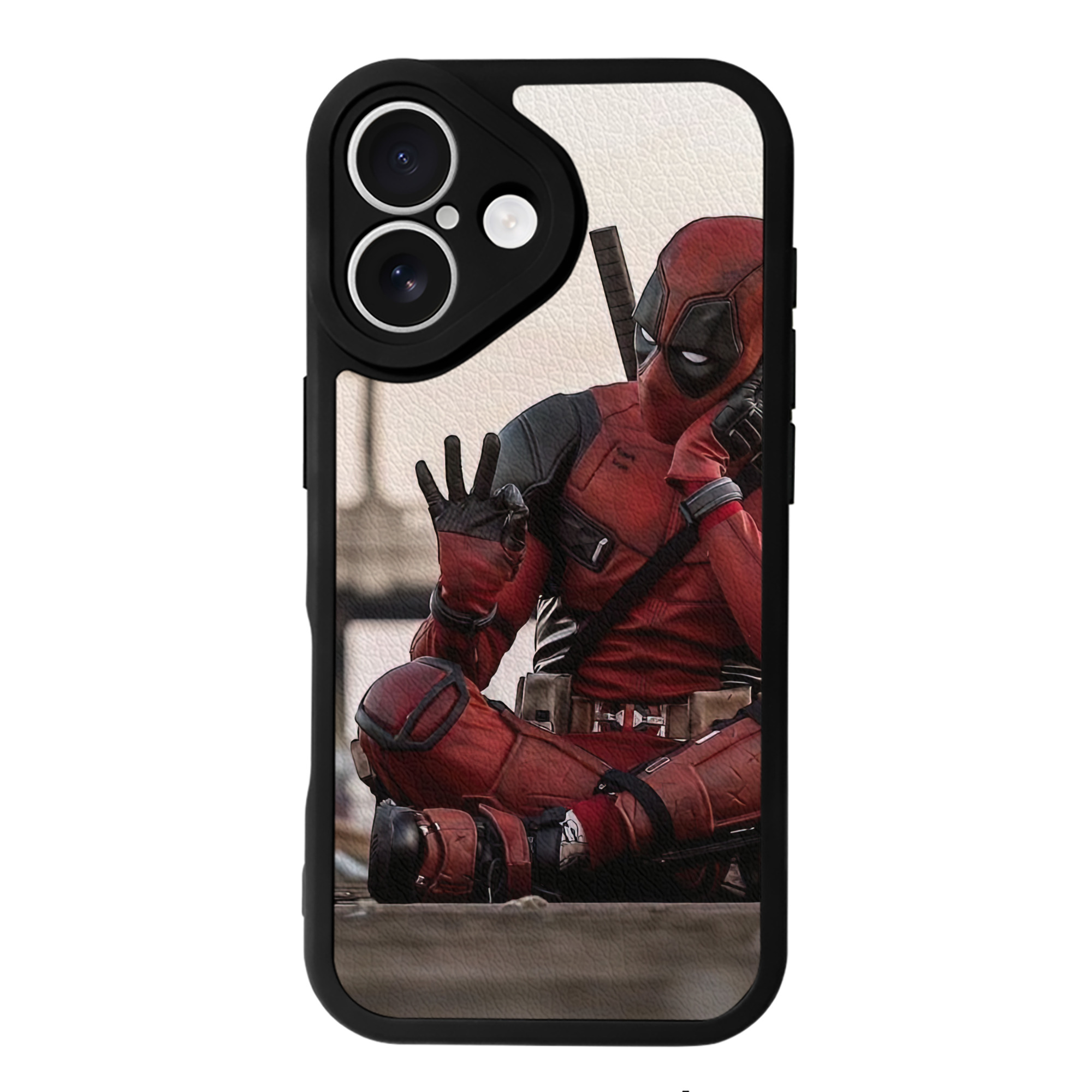 （画像用） Deadpool デッドプール 【iPhone 16シリーズ対応】シリコンスマホケース（レザー調） 材質：シリコン